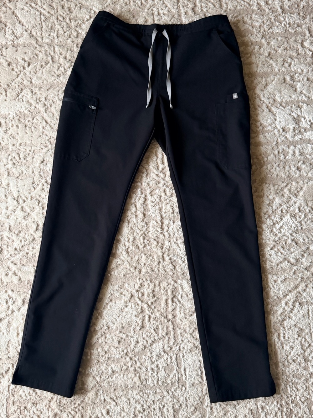 Figs Women’s Black Drawstring Joggers with Contrast Ties